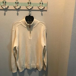 White Oscar de La Renta Half-Zip Sweater